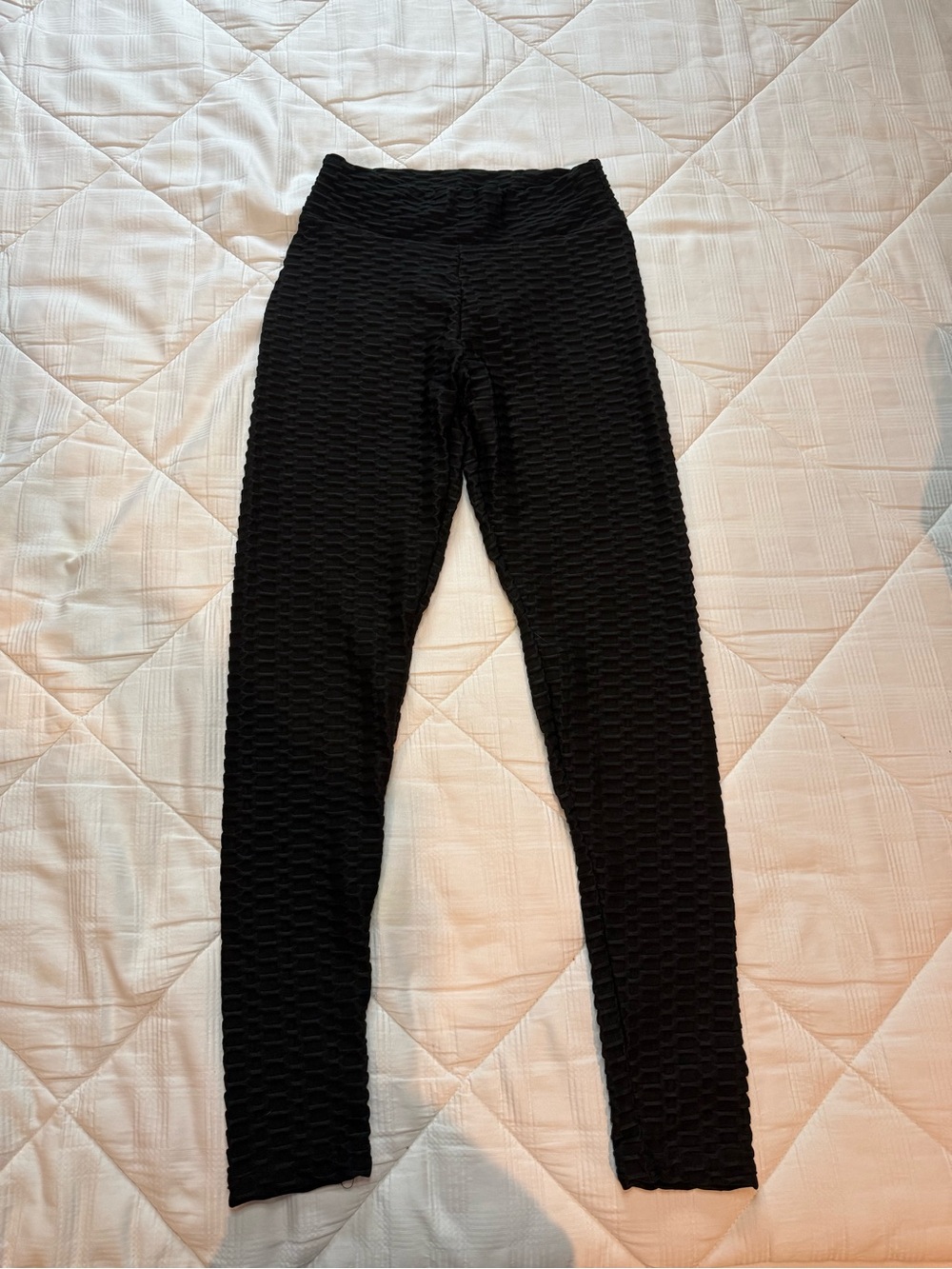Black Textured Leggings